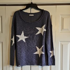 Maurices Blue Sweater with White Stars